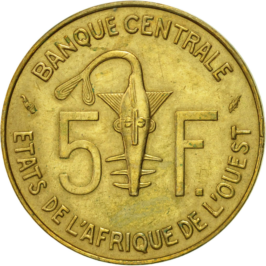 Coin, West African States, 5 Francs, 1978, Paris, AU(55-58)