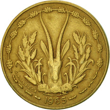 West African States, 5 Francs, 1965, Paris, EF(40-45), Aluminum-Nickel-Bronze