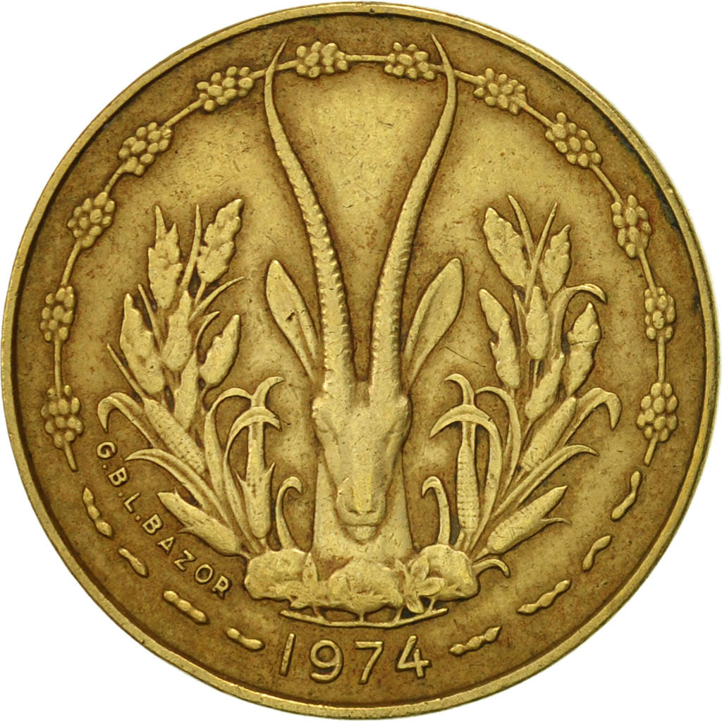 Moneta, Stati dell'Africa occidentale, 5 Francs, 1974, Paris, BB
