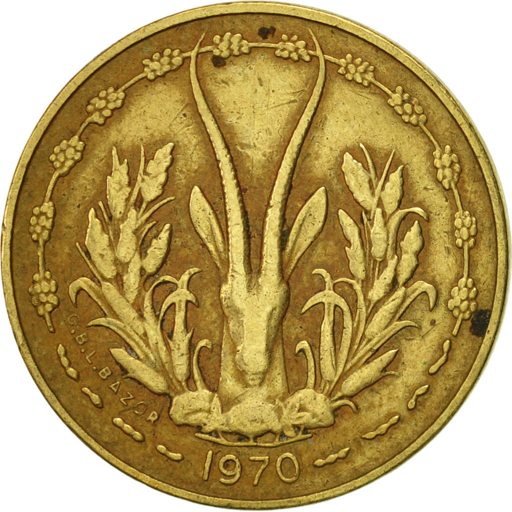Moneta, Stati dell'Africa occidentale, 5 Francs, 1970, Paris, BB