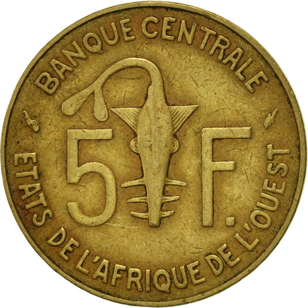 Münze, West African States, 5 Francs, 1977, Paris, SS, Aluminum-Nickel-Bronze