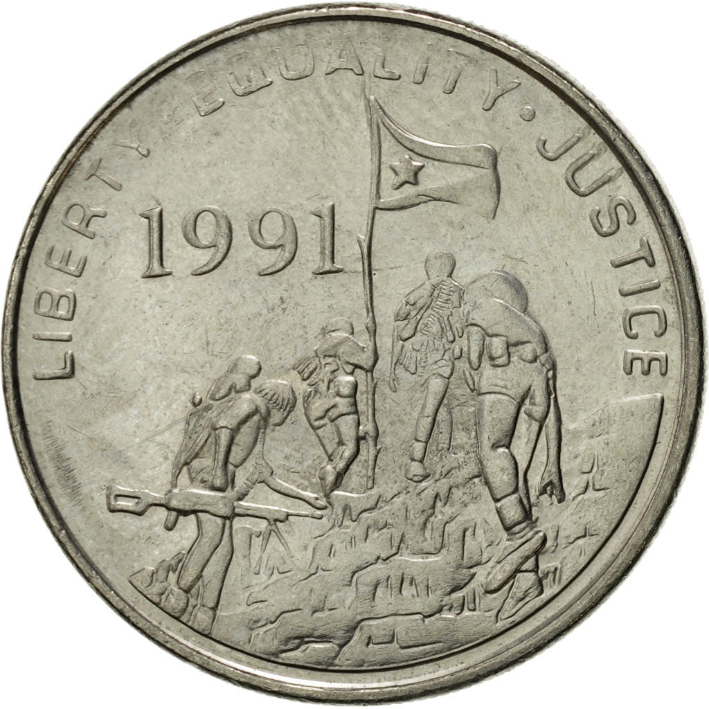 Coin, Eritrea, 50 Cents, 1997, AU(55-58), Nickel Clad Steel, KM:47