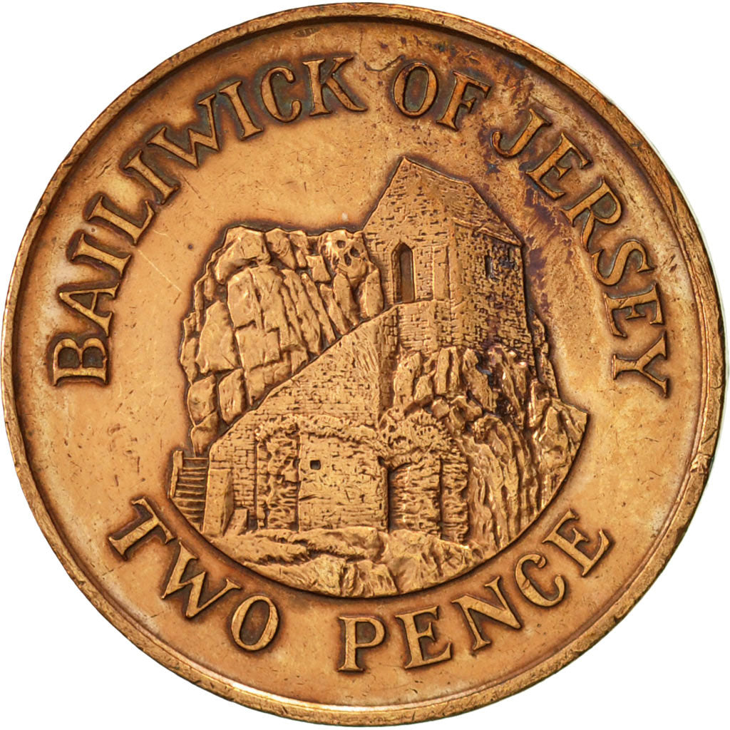 Coin, Jersey, Elizabeth II, 2 Pence, 1990, AU(50-53), Bronze, KM:55