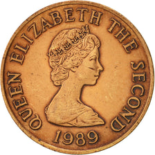 Coin, Jersey, Elizabeth II, 2 Pence, 1989, AU(50-53), Bronze, KM:55