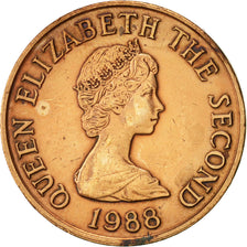 Jersey, Elizabeth II, 2 Pence, 1988, AU(50-53), Bronze, KM:55