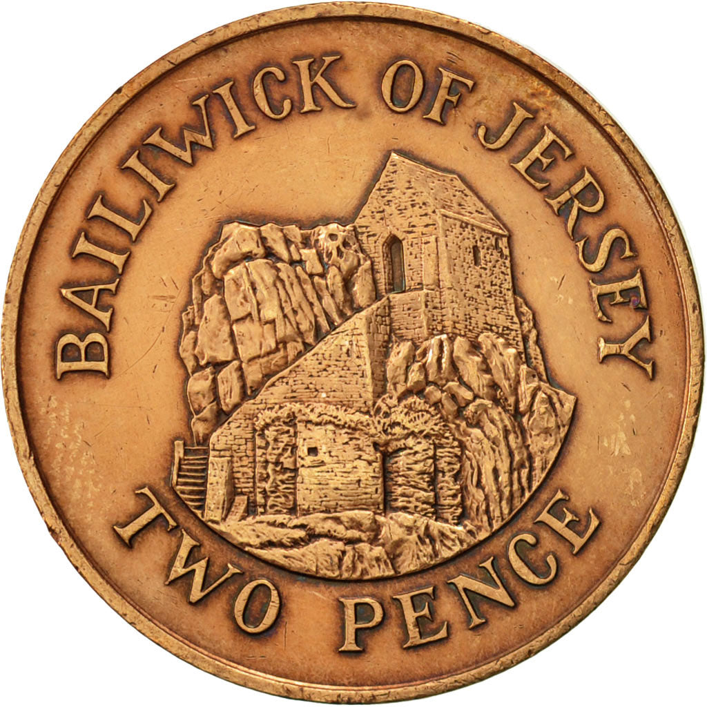 Jersey, Elizabeth II, 2 Pence, 1988, AU(50-53), Bronze, KM:55