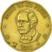 Coin, Dominican Republic, Peso, 1993, AU(50-53), Brass, KM:80.2