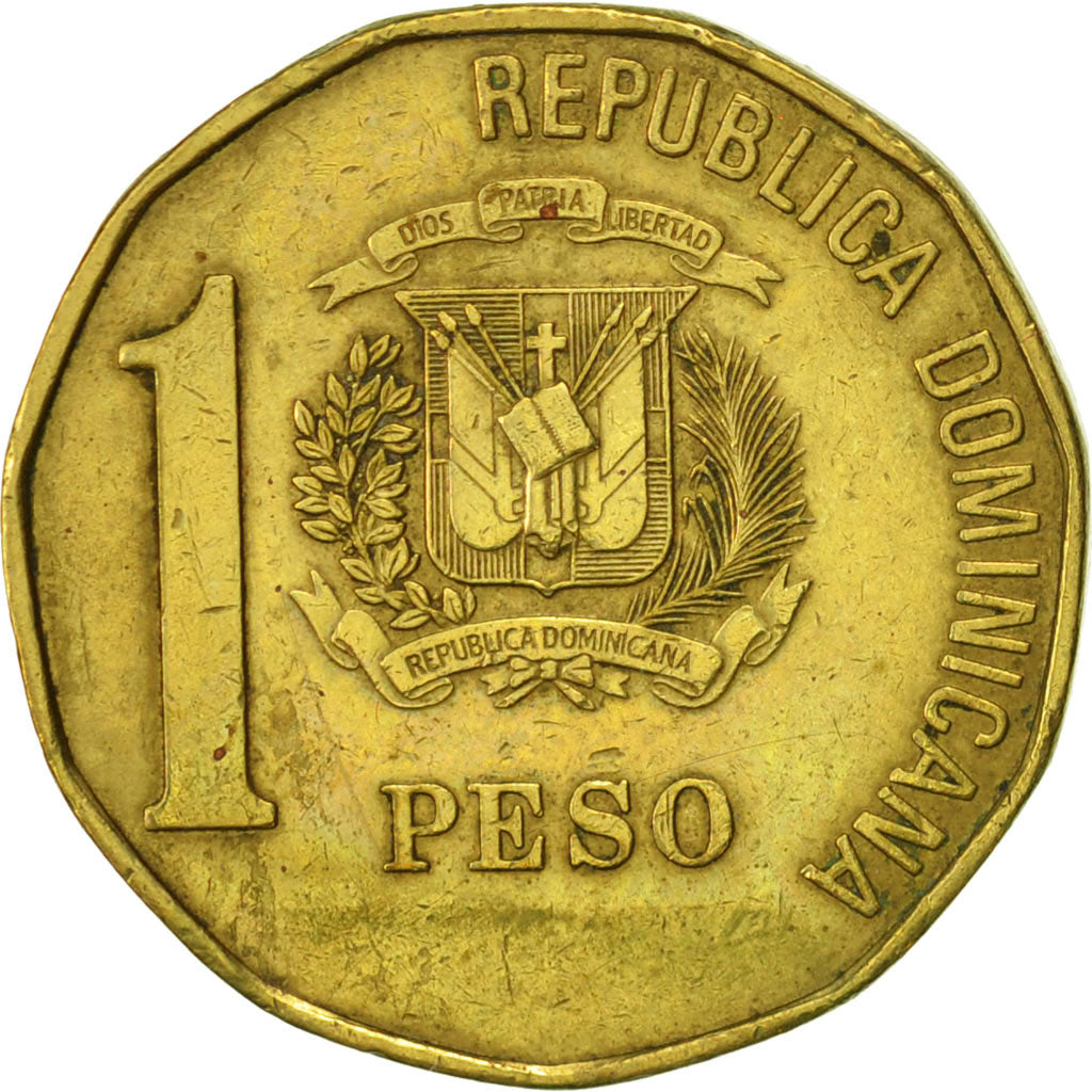 Monnaie, Dominican Republic, Peso, 1993, TTB+, Laiton, KM:80.2