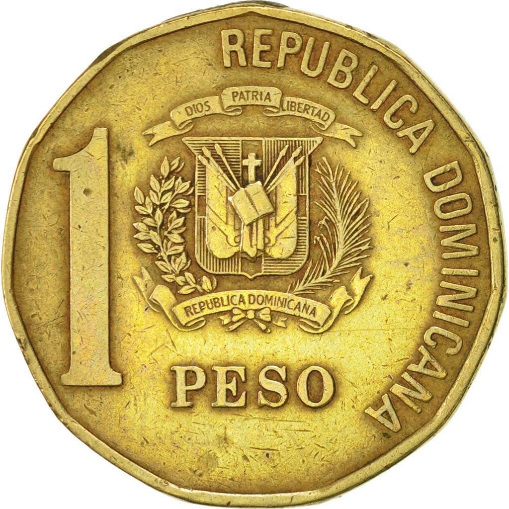 Monnaie, Dominican Republic, Peso, 1997, TTB+, Laiton, KM:80.2