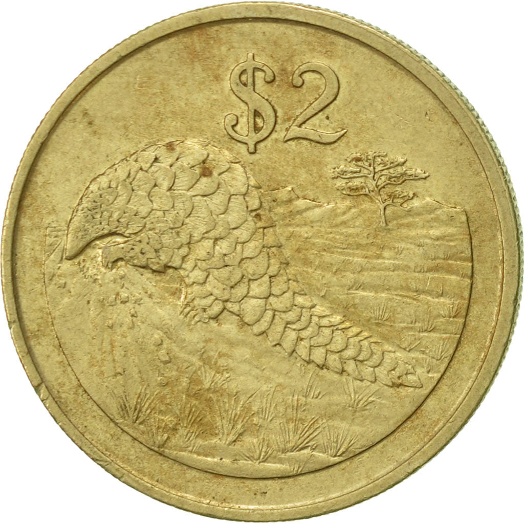 Simbabwe, 2 Dollars, 1997, SS, Messing, KM:12