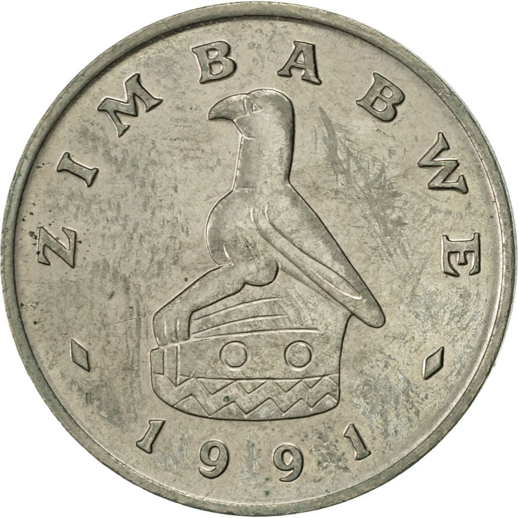 Coin, Zimbabwe, 20 Cents, 1991, AU(50-53), Copper-nickel, KM:4