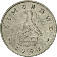 Moneta, Zimbabwe, 20 Cents, 1991, AU(50-53), Miedź-Nikiel, KM:4