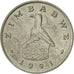 Moneta, Zimbabwe, 20 Cents, 1991, AU(50-53), Miedź-Nikiel, KM:4