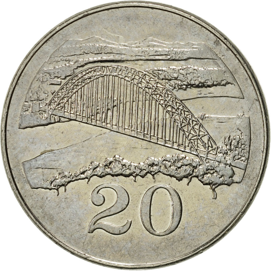 Moneta, Zimbabwe, 20 Cents, 2001, Harare, AU(50-53), Nickel platerowany stalą