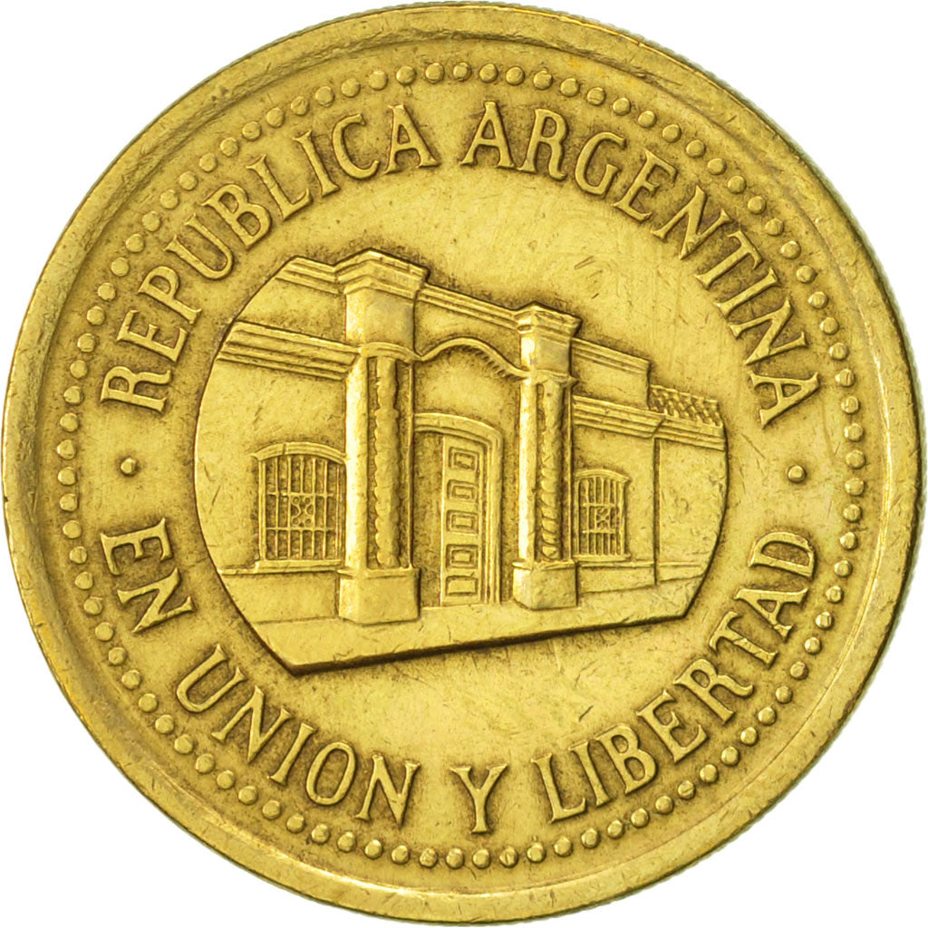 Moneda, Argentina, 50 Centavos, 1992, Buenos Aires, MBC+, Aluminio - bronce