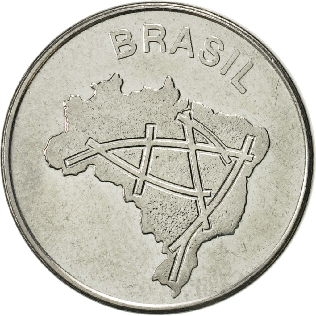 Moneda, Brasil, 10 Cruzeiros, 1984, EBC, Acero inoxidable, KM:592.1