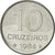 Moneta, Brazylia, 10 Cruzeiros, 1984, AU(55-58), Stal nierdzewna, KM:592.1