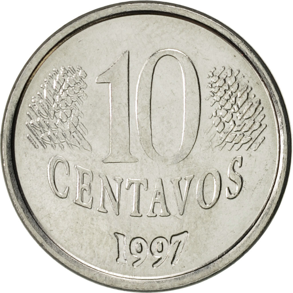 Monnaie, Brésil, 10 Centavos, 1997, SUP, Stainless Steel, KM:633