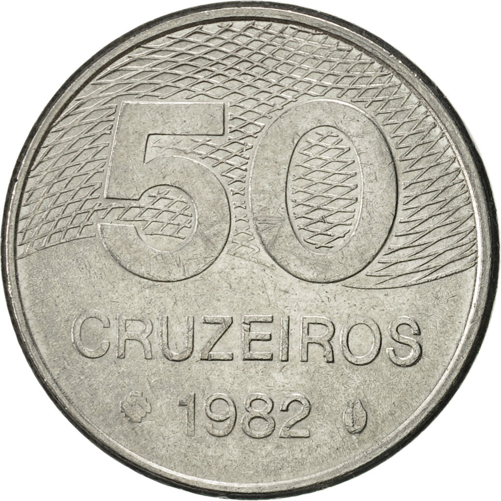Münze, Brasilien, 50 Cruzeiros, 1982, VZ, Stainless Steel, KM:594.1