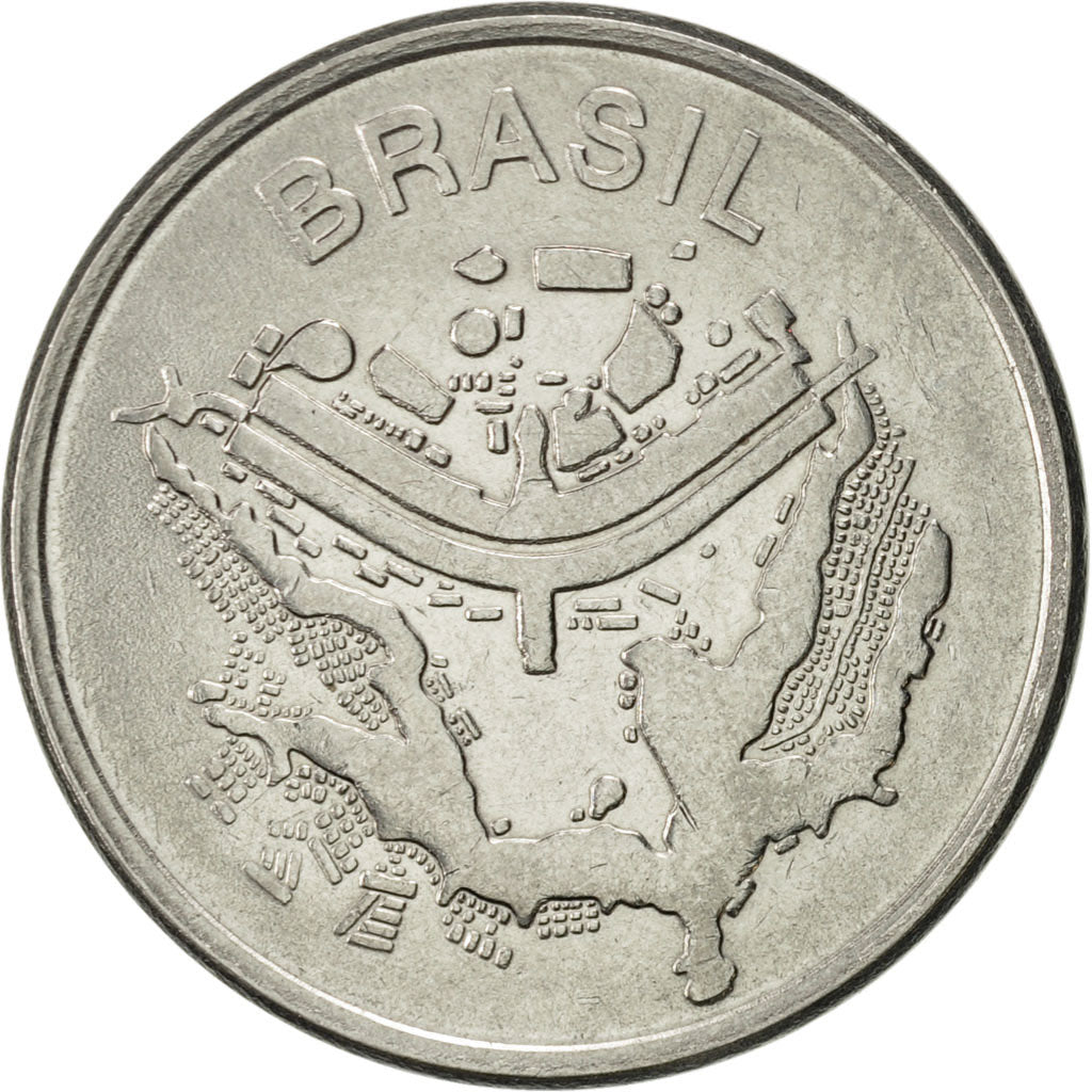 Münze, Brasilien, 50 Cruzeiros, 1983, VZ, Stainless Steel, KM:594.1