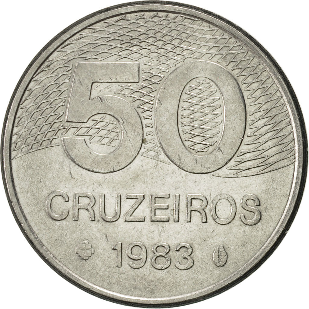 Münze, Brasilien, 50 Cruzeiros, 1983, VZ, Stainless Steel, KM:594.1