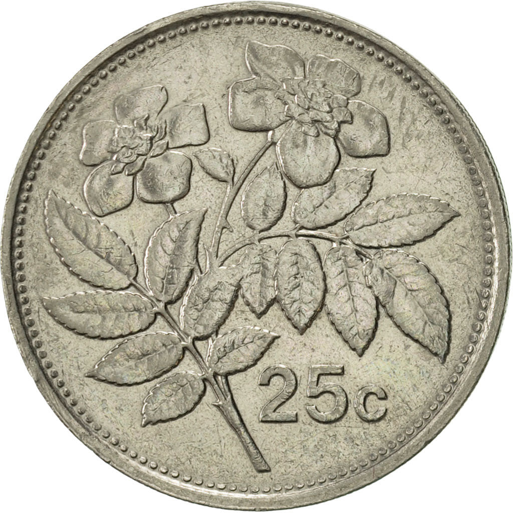 Coin, Malta, 25 Cents, 1993, Franklin Mint, AU(55-58), Copper-nickel, KM:97