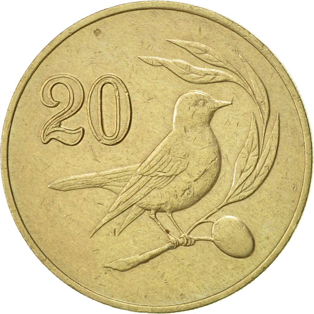Moneta, Cipro, 20 Cents, 1985, SPL-, Nichel-ottone, KM:57.2