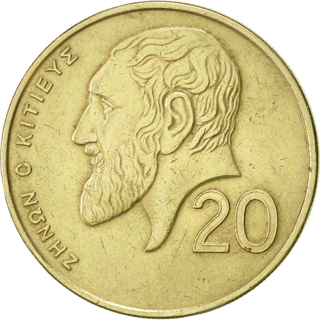 Coin, Cyprus, 20 Cents, 1991, AU(55-58), Nickel-brass, KM:62.2