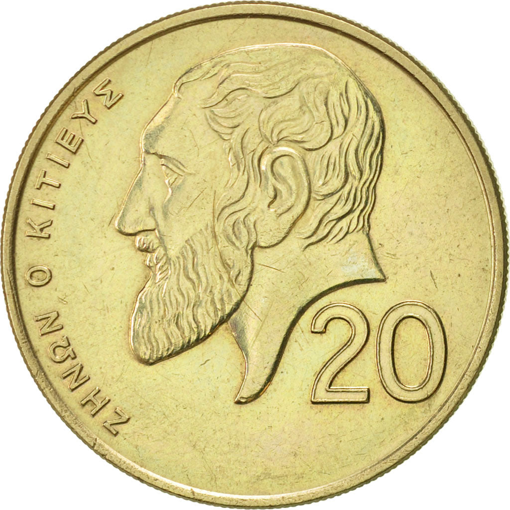 Coin, Cyprus, 20 Cents, 1992, AU(55-58), Nickel-brass, KM:62.2