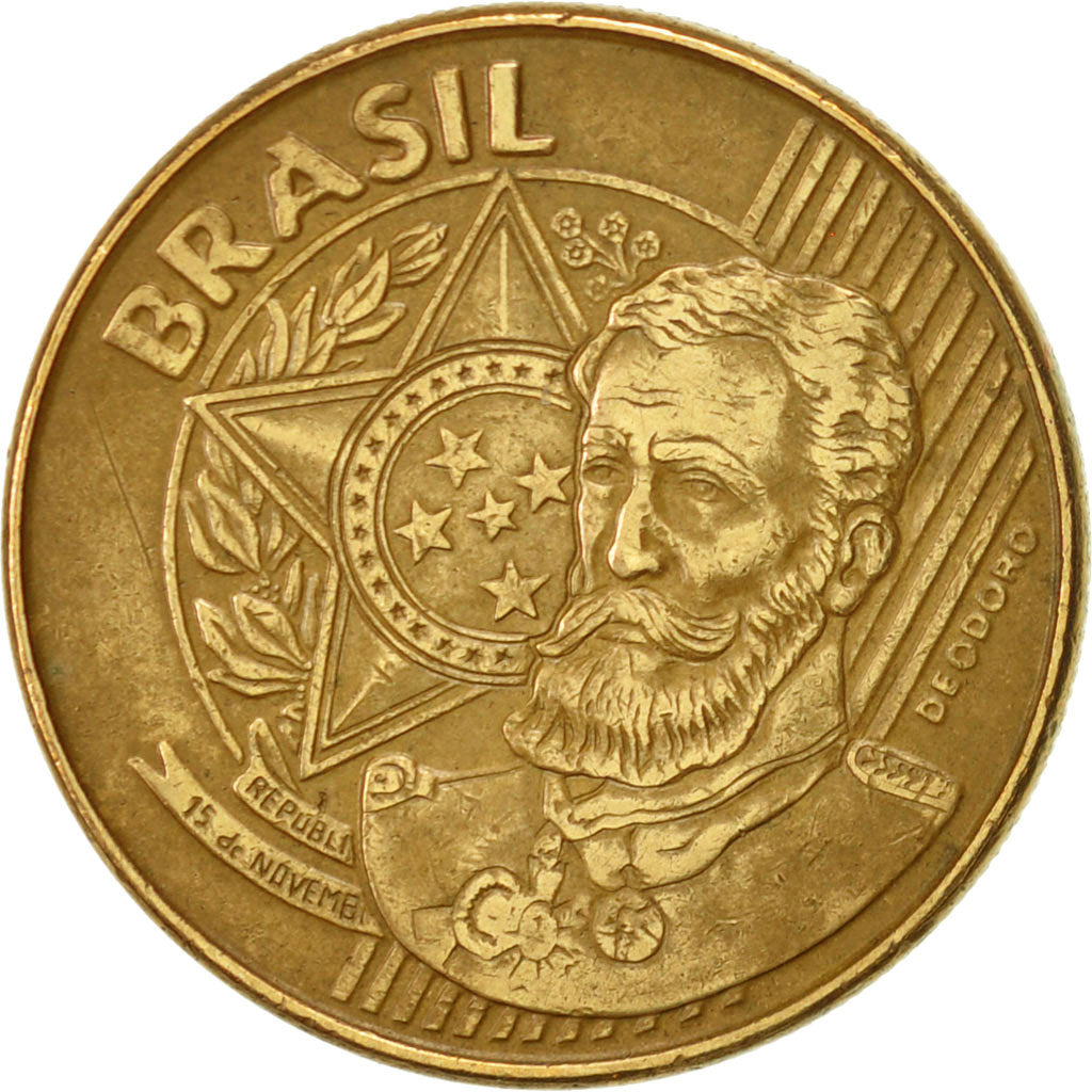 Coin, Brazil, 25 Centavos, 2006, AU(50-53), Bronze Plated Steel, KM:650