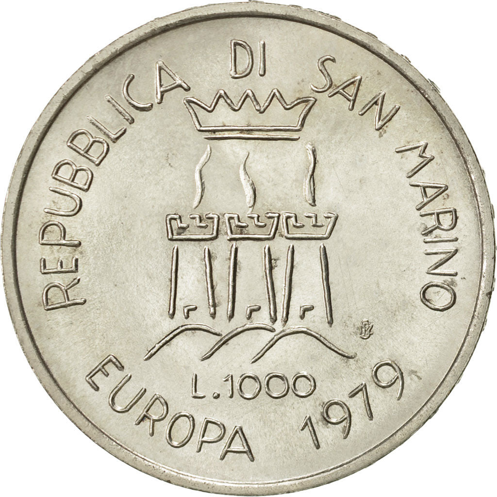 Coin, San Marino, 1000 Lire, 1979, Rome, AU(55-58), Silver, KM:98