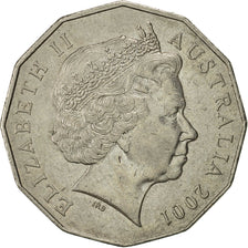 Coin, Australia, Elizabeth II, 50 Cents, 2001, Royal Australian Mint, AU(55-58)
