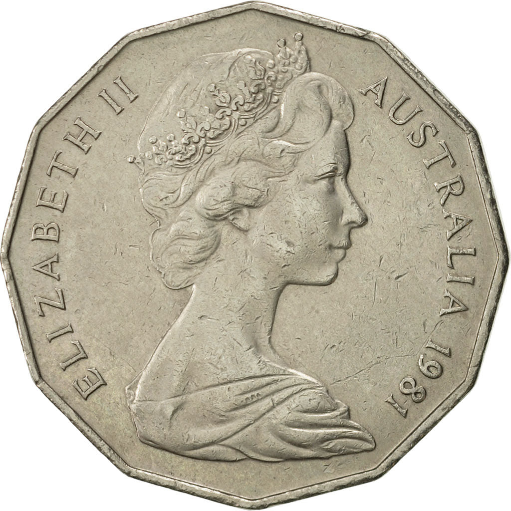 Coin, Australia, Elizabeth II, 50 Cents, 1981, AU(55-58), Copper-nickel, KM:68