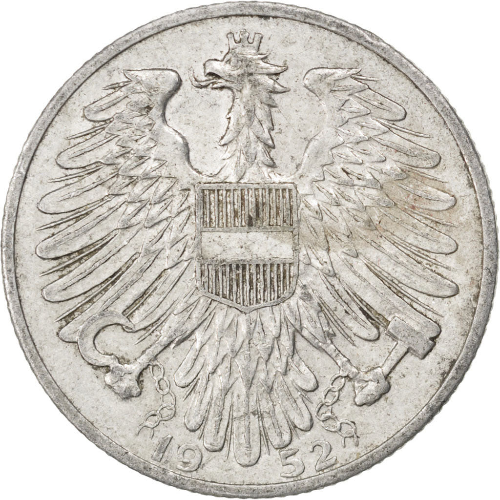 AUSTRIA, 5 Schilling, 1952, KM #2879, EF(40-45), Aluminum, 31, 4.00