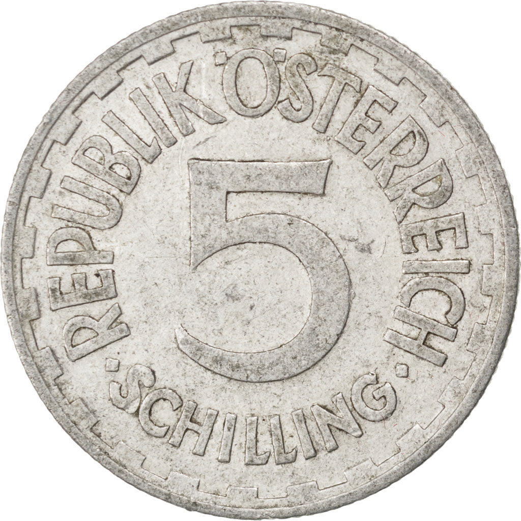 AUSTRIA, 5 Schilling, 1952, KM #2879, EF(40-45), Aluminum, 31, 4.00