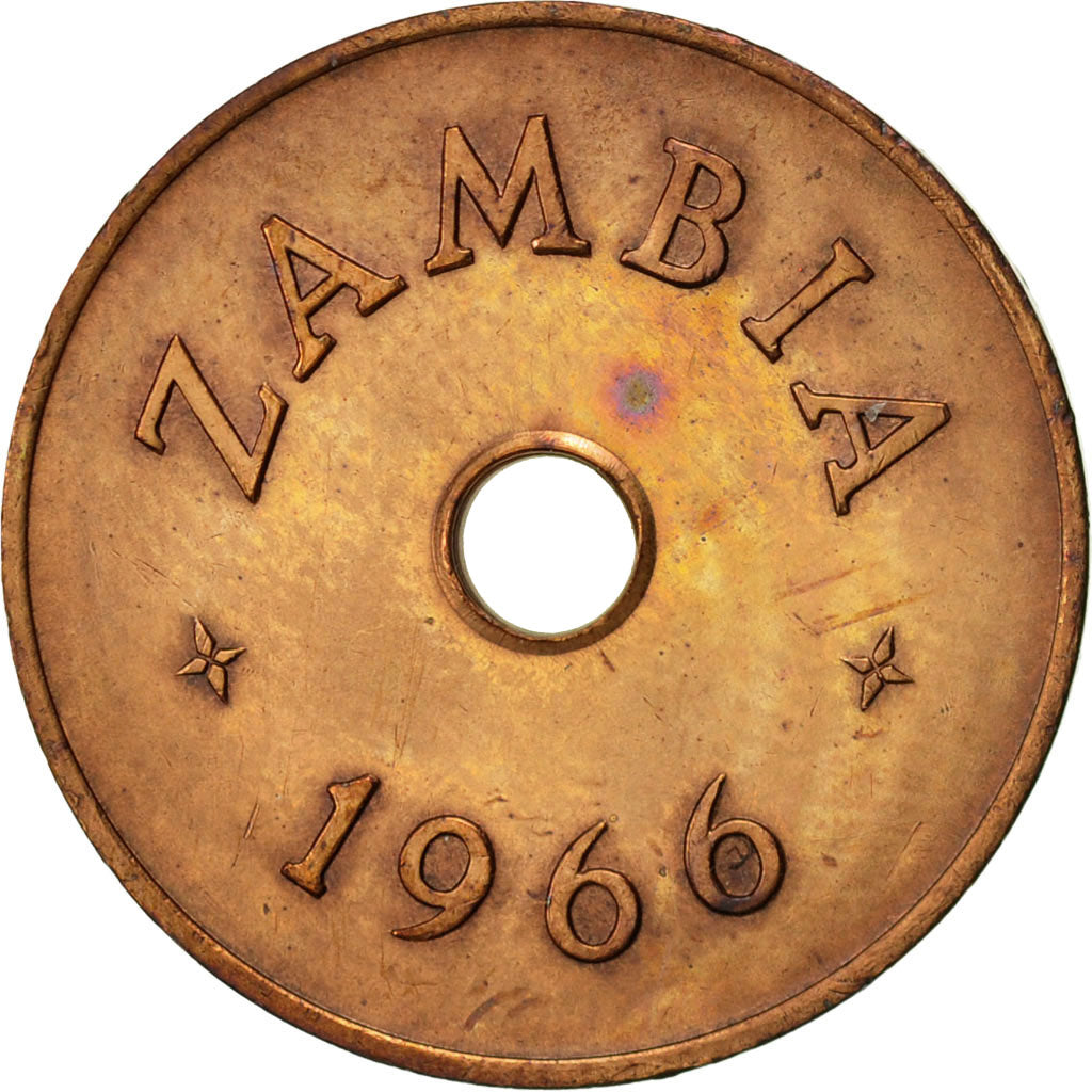 Zambia, Penny, 1966, British Royal Mint, EF(40-45), Bronze, KM:5