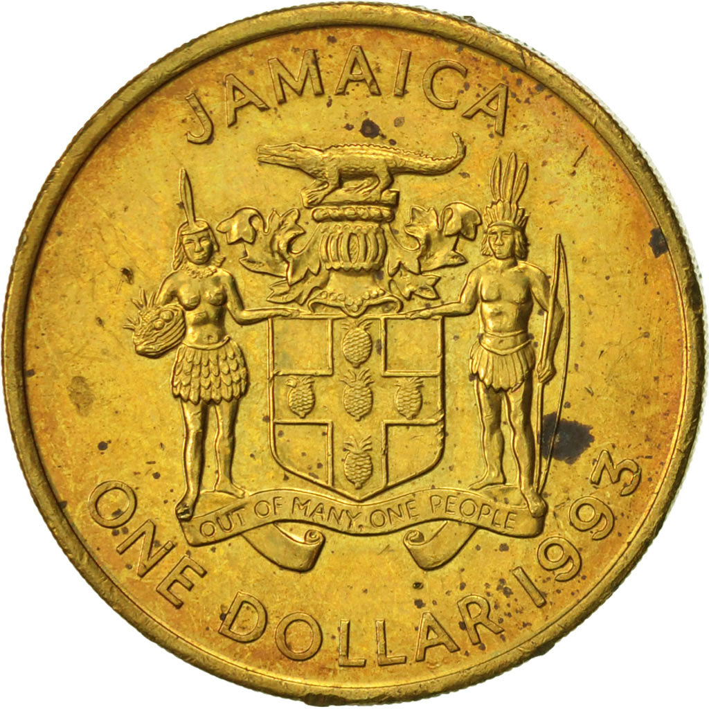 Coin, Jamaica, Elizabeth II, Dollar, 1993, Franklin Mint, AU(50-53)