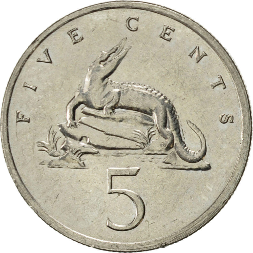 Coin, Jamaica, Elizabeth II, 5 Cents, 1993, Franklin Mint, AU(55-58), Nickel