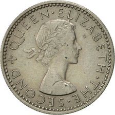 Nuova Zelanda, Elizabeth II, 6 Pence, 1957, BB, Rame-nichel, KM:26.2