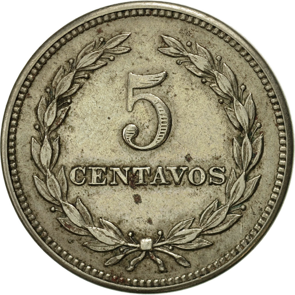 Moneda, El Salvador, 5 Centavos, 1950, British Royal Mint, MBC, Níquel - plata