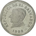 El Salvador, 25 Centavos, 1988, British Royal Mint, AU(55-58), Stainless Steel