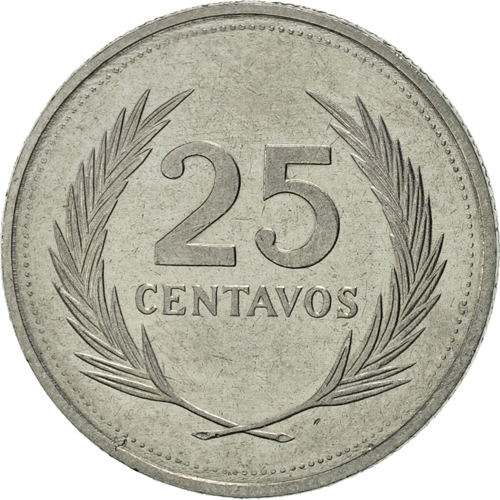 El Salvador, 25 Centavos, 1988, British Royal Mint, AU(55-58), Stainless Steel