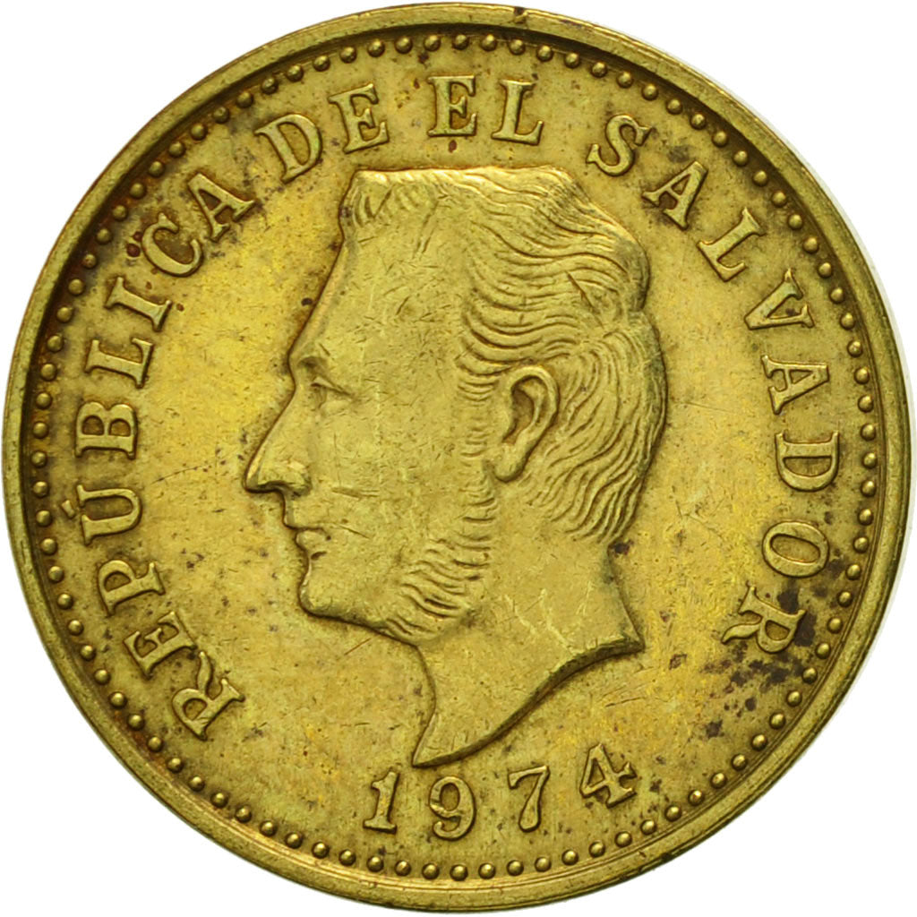 El Salvador, 2 Centavos, 1974, British Royal Mint, England, AU(55-58)