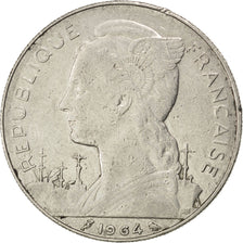 REUNION, 100 Francs, 1964, KM #13, EF(40-45), Nickel, 26.5, 8.54