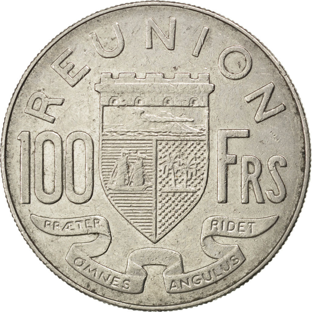 REUNION, 100 Francs, 1964, KM #13, EF(40-45), Nickel, 26.5, 8.54