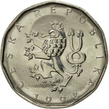 Coin, Czech Republic, 2 Koruny, 1998, AU(55-58), Nickel plated steel, KM:9