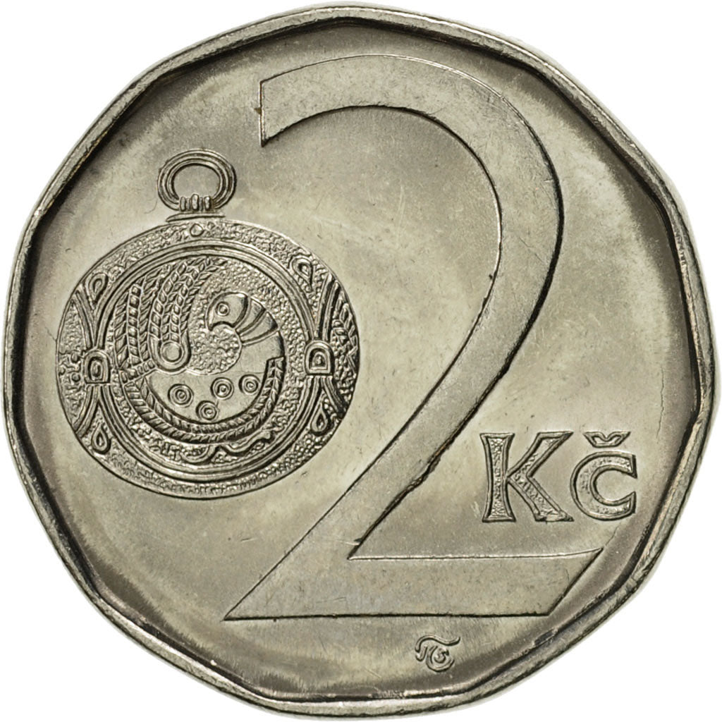 Coin, Czech Republic, 2 Koruny, 1998, AU(55-58), Nickel plated steel, KM:9