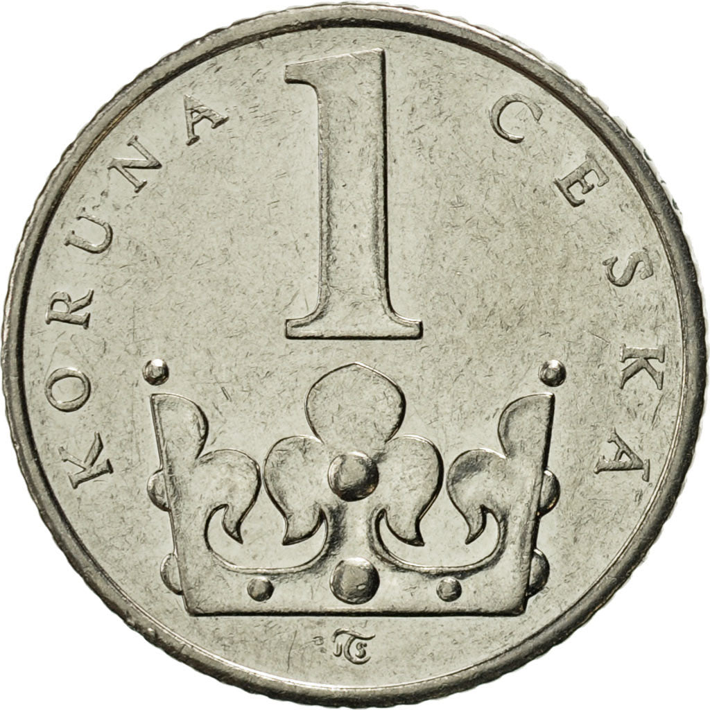 Coin, Czech Republic, Koruna, 1996, AU(55-58), Nickel plated steel, KM:7