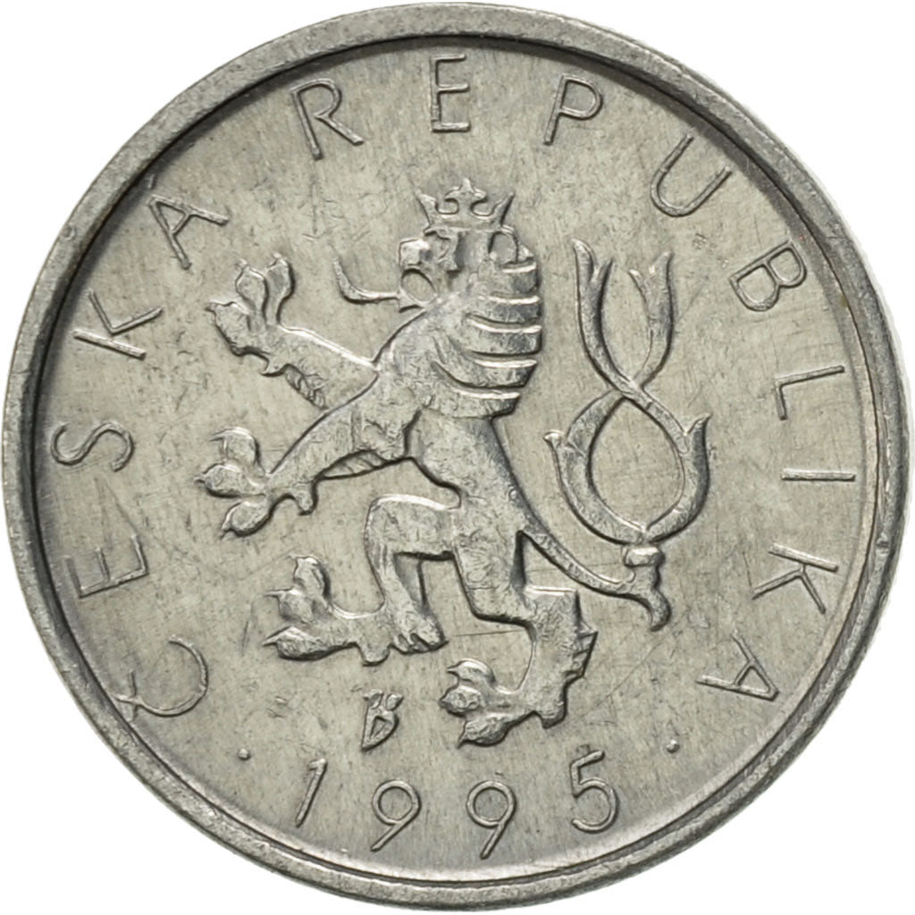 Coin, Czech Republic, 10 Haleru, 1995, AU(55-58), Aluminum, KM:6