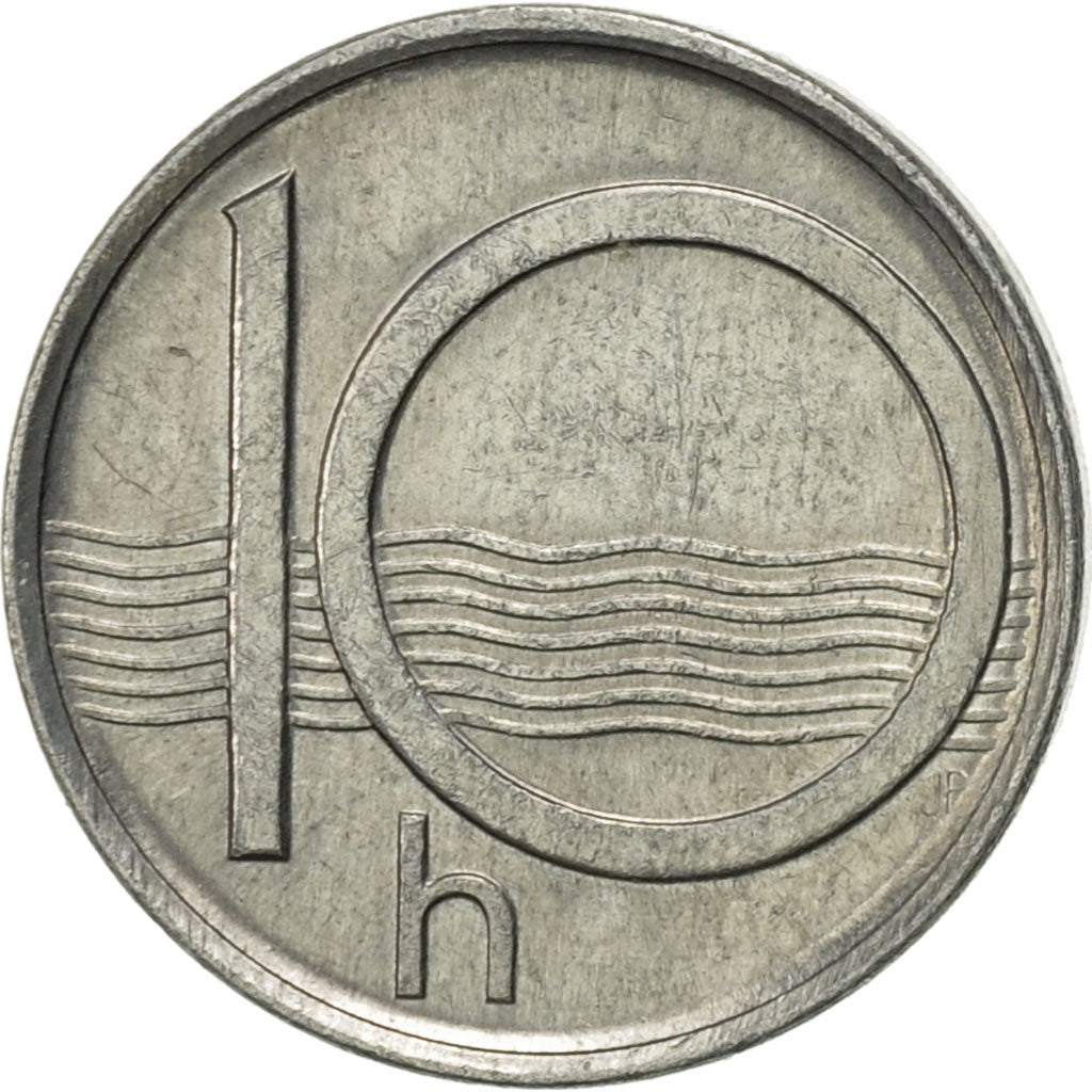 Coin, Czech Republic, 10 Haleru, 1995, AU(55-58), Aluminum, KM:6